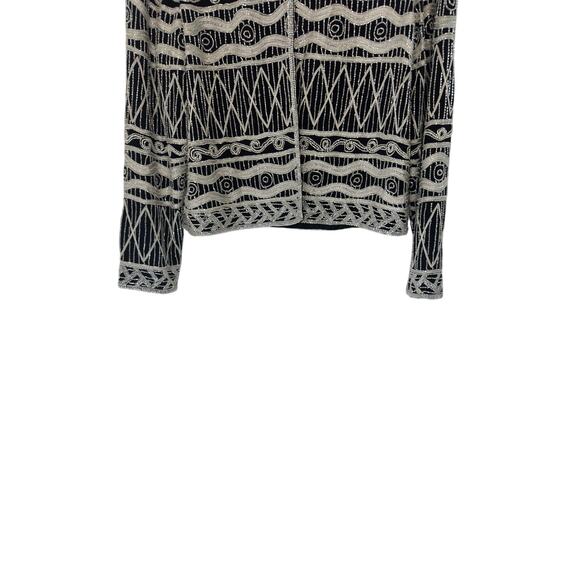 Adrianna Papell Evening Black Silver Formal Beaded Dressy Silk Jacket Medium - Picture 6 of 13